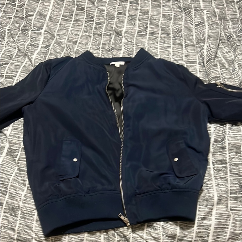 Navy Blue Bomber Jacket